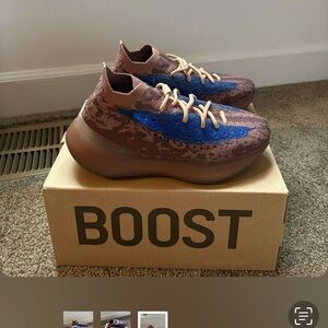 Yeezy Brown and Blue Sneakers